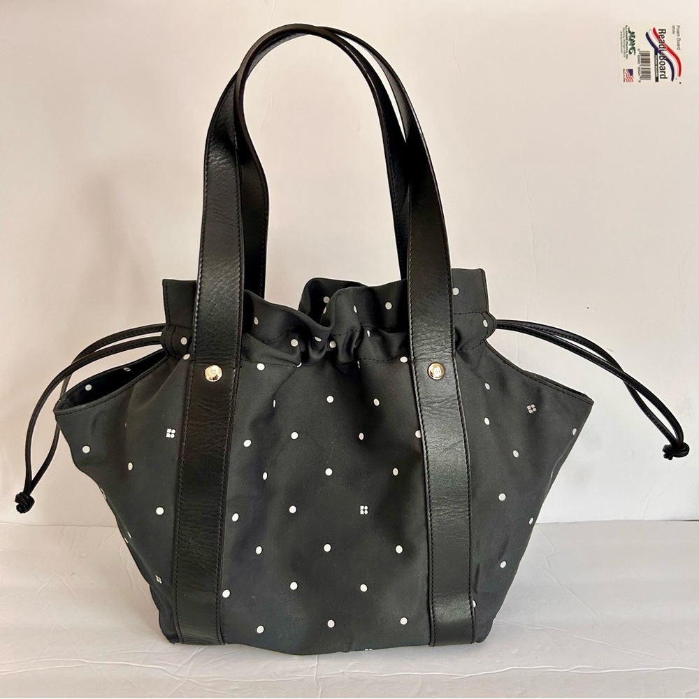Kate Spade Vintage Black & White Polka Dot Double Handle Shoulder Bag - Picture 4 of 14